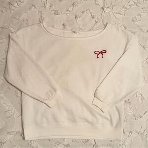 Oversized Off the Shoulder Bow Sweater